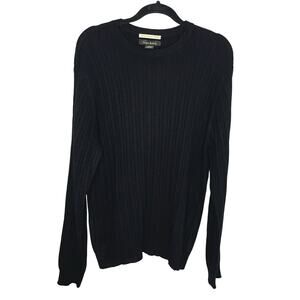 Glen Royal Men's Cashmere Ribbed Crew Neck Sweater Long Sleeve Soft Luxury L